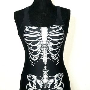 Black Skeleton Tank Top